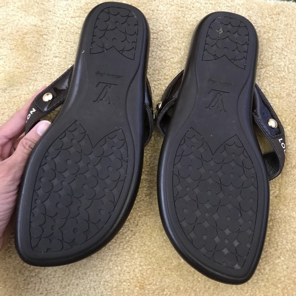 💯 Authentic Louis Vuitton flip flop thongs brown - Picture 3 of 8